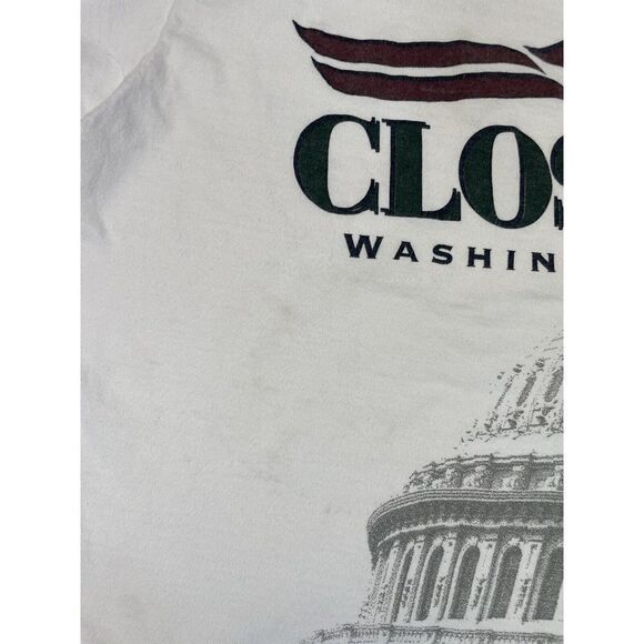 VINTAGE Washington DC Close Up Graphic T-shirt Men XL White 90s Single Stitch - Picture 3 of 10
